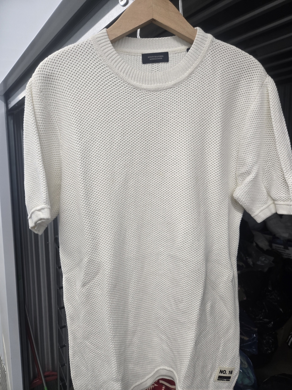 Scotch & Soda Cream Short-Sleeve Knit Tee